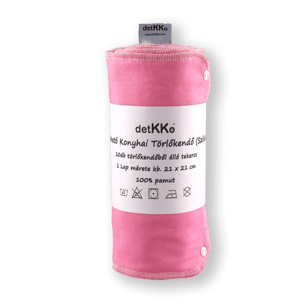 Konyhai Törlőkendő  Rózsaszín Műanyag Patenttal